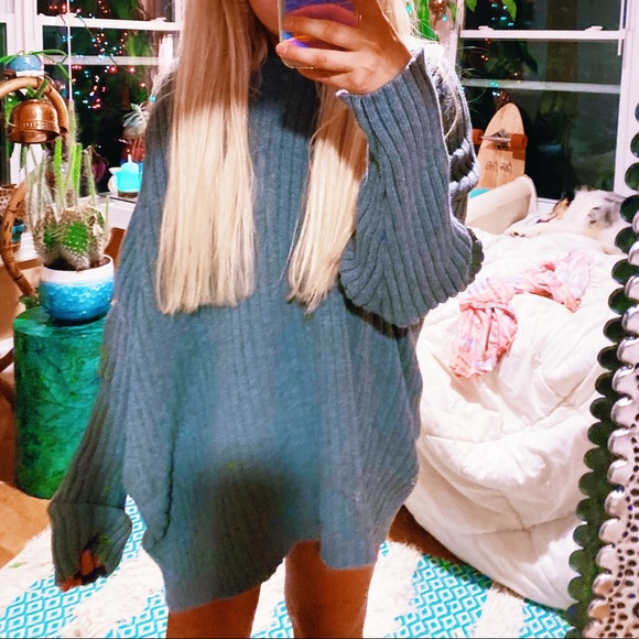 croft & barrow Sweaters - Ultra Oversized Heather Grey Ribbed Stretxhy Sweat